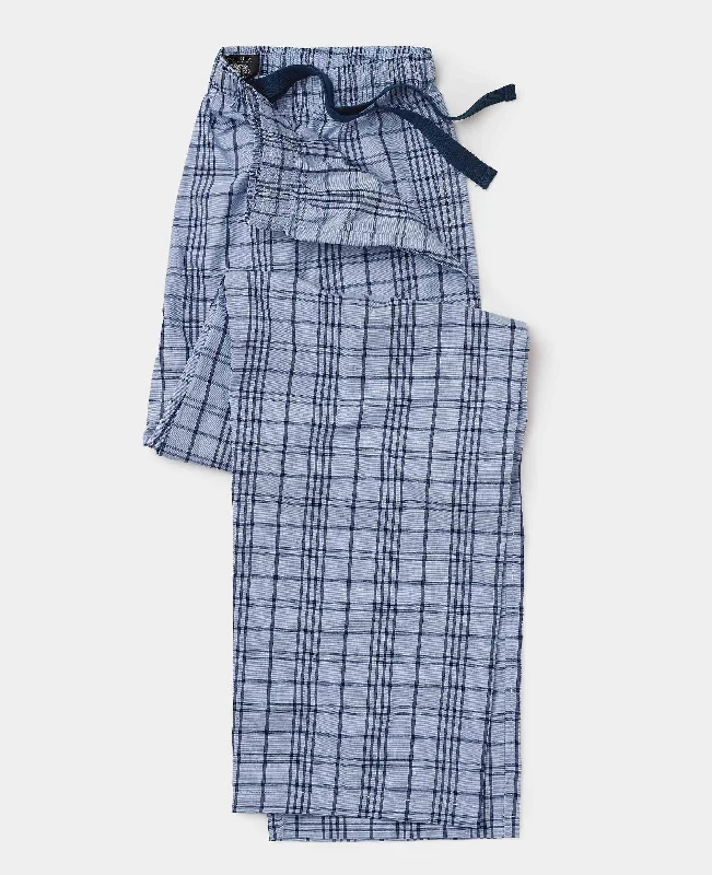 Overstock Blue Check Cotton Lounge Pants