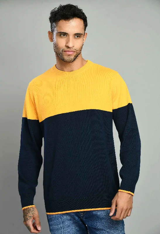 Savings Galore Navy Yellow Sweater