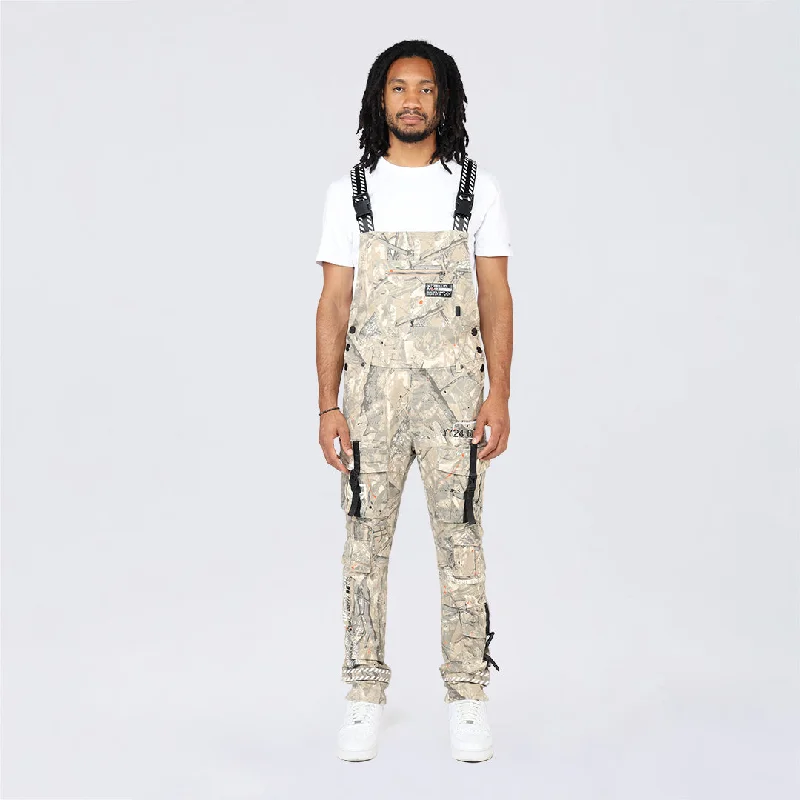 Seasonal Clearance Slim Tapered Utility Twill Overalls - Khaki Hunting Camo