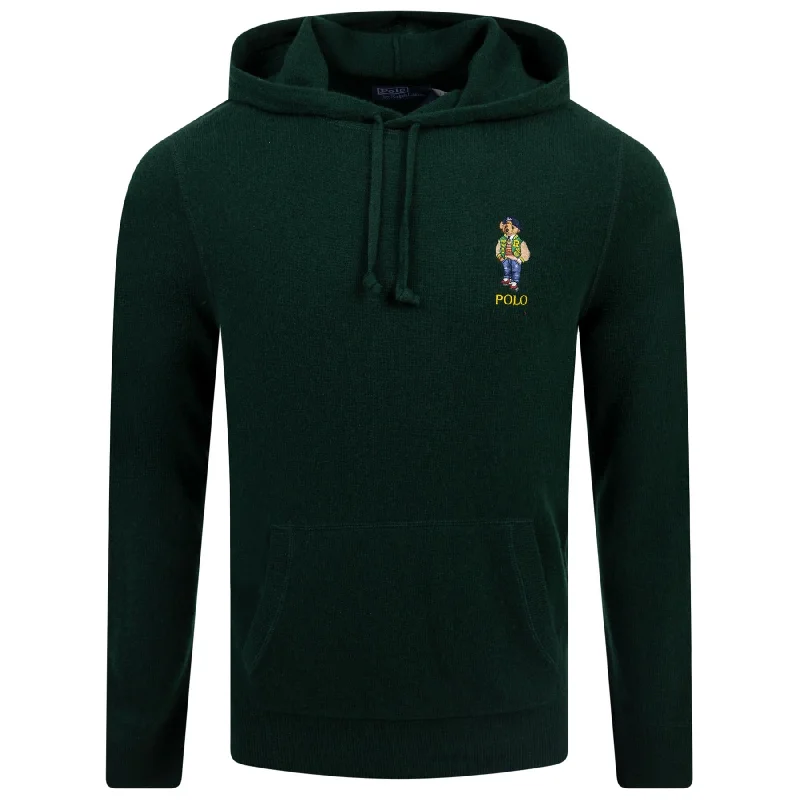 Polo Golf Bear Knitted Wool Hoodie Moss Agate - AW24