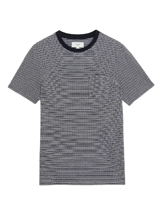 Take Advantage Pure Cotton Textured Striped T-Shirt