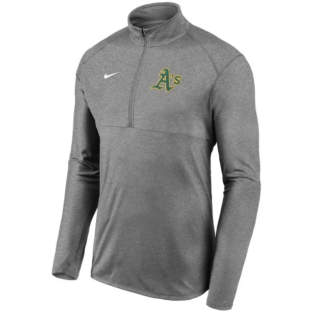 Clearance Items Oakland Athletics Nike Team Logo Element Performance Half-Zip Pullover Jacket - Gray Clearance Items Oakland Athletics Nike Team Logo Element Performance Half-Zip Pullover Jacket - Gray