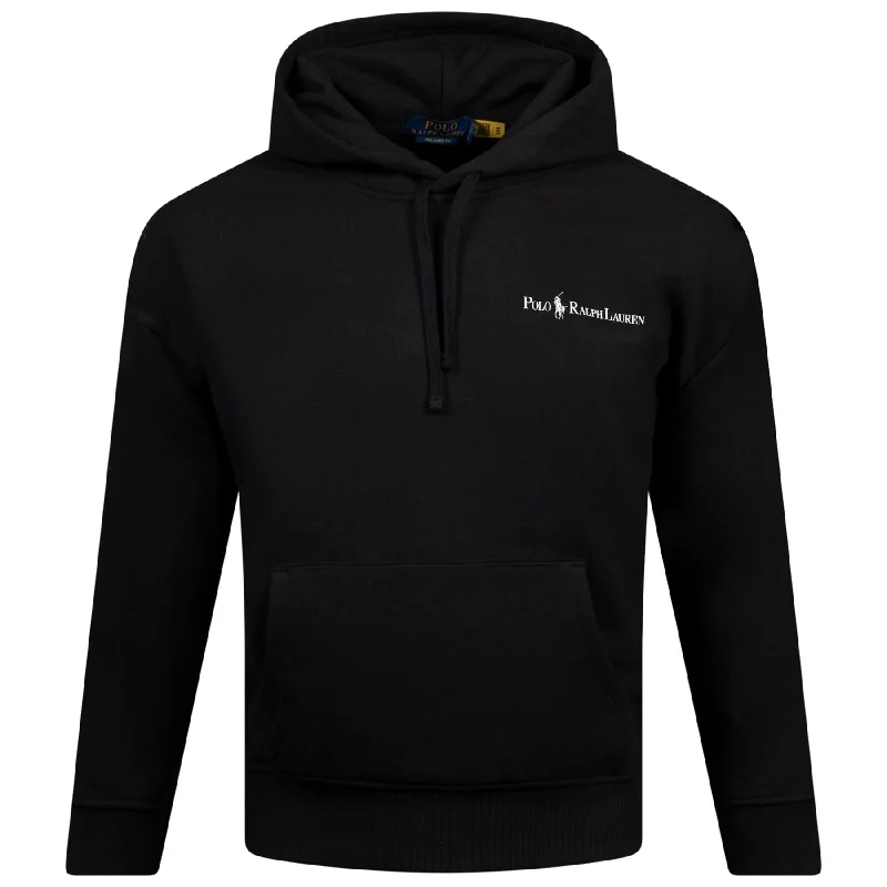 Polo Golf Relaxed Fit Cotton Hoodie Black - AW24