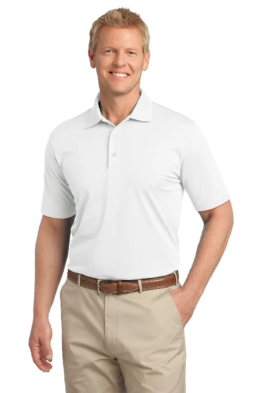 Port Authority Mens Tech Moisture Wicking Short Sleeve Polo Shirt - White - Closeout