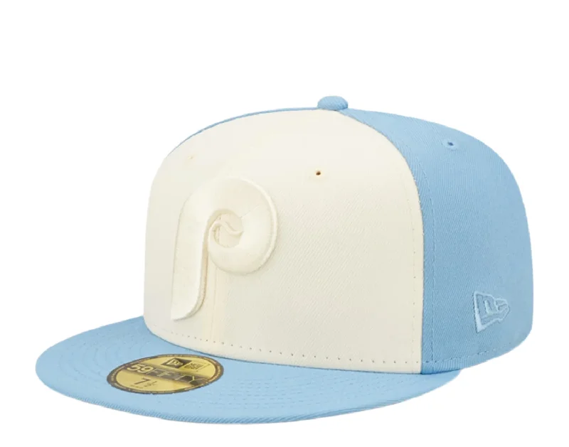 Half Price NEW ERA PHILADELPHIA PHILLIES 2-TONE 59FIFTY FITTED HAT-BLUE/CREAM