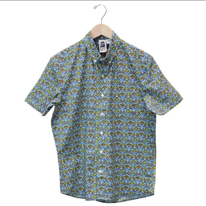 Kennington Short Sleeve Men's Woven Shirts Allover Printed