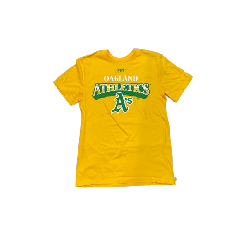 New Markdowns Nike Oakland Athletics Cooperstown Collection Rewind T-Shirt - Yellow