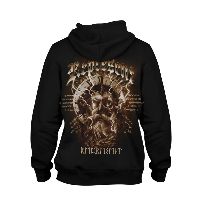 Act Fast Time Waits For None Pullover Hoodie [BLACK] STONE COLLECTION
