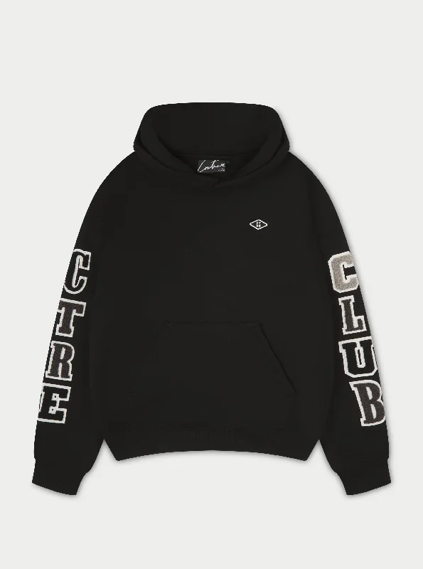 Instant Deal MULTIBADGE CHENILLE HOODIE - BLACK