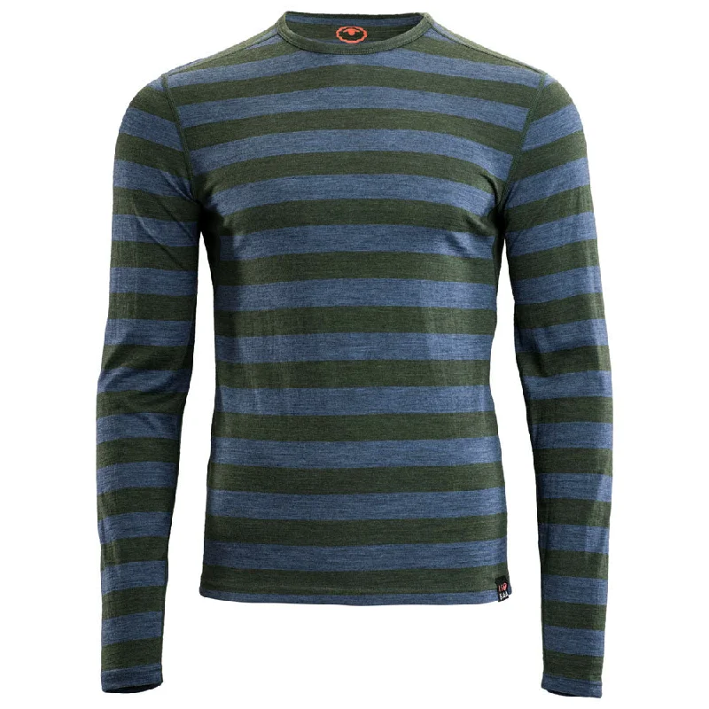 Mens Merino 180 Long Sleeve Crew (Forest/Denim)