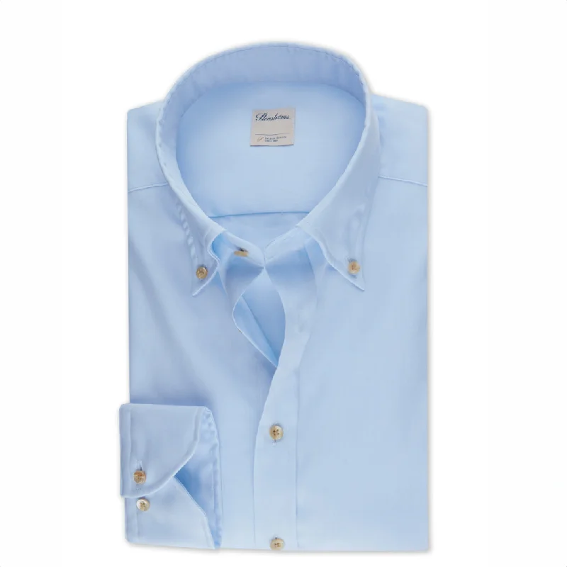 New Markdowns Casual Light Blue Oxford Slimline Shirt - Stenströms
