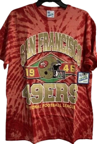 Bonus Savings '47 Brand Men's San Francisco 49ers NFL Red Tie Dye Vintage Tubular Tee Shirt Bonus Savings '47 Brand Men's San Francisco 49ers NFL Red Tie Dye Vintage Tubular Tee Shirt