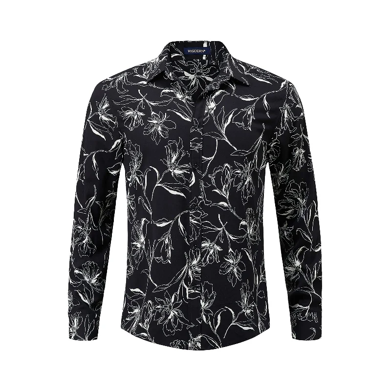 While Supplies Last Men's Long Sleeve Shirt With Printing - Y-WHITE/BLACK