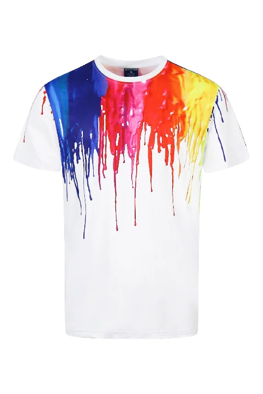 Men's Abstract Paint Drip Graphic T-Shirt