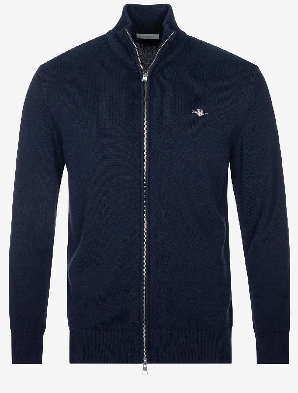 Lässiger Baumwoll-Cardigan mit Reißverschluss Evening Blue