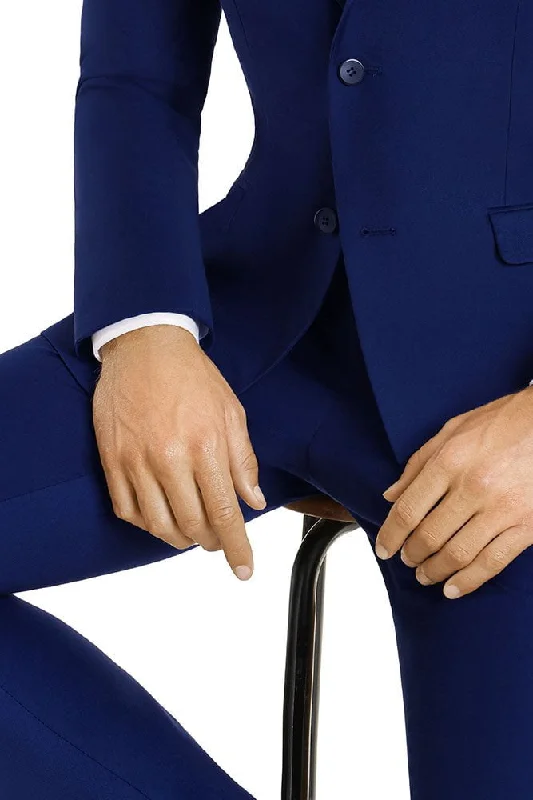 Make Your Weekend Count with Savings "Monte" Cobalt Plain Front Pants