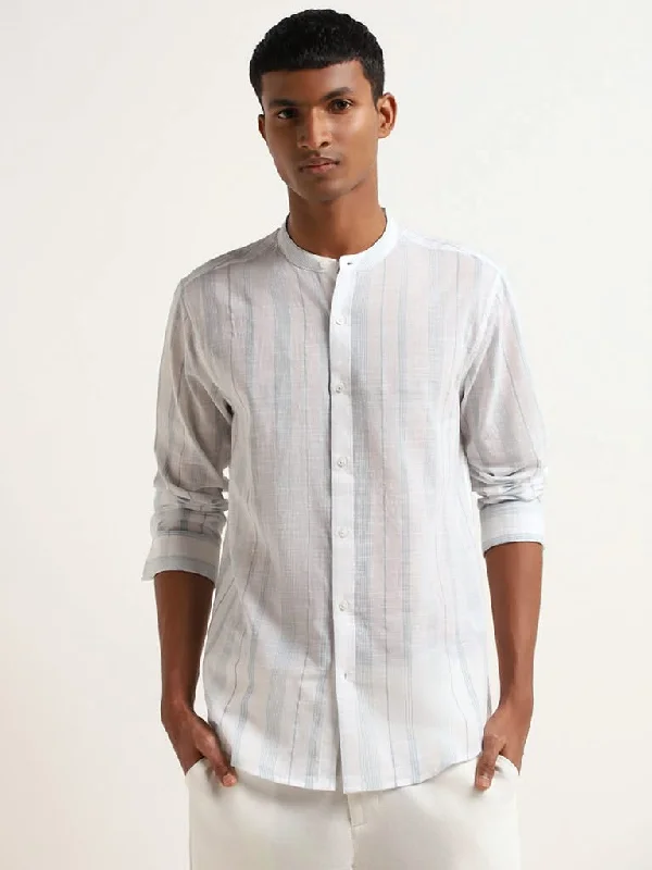 Buy More, Save More ETA White Striped Resort Fit Grandad Shirt