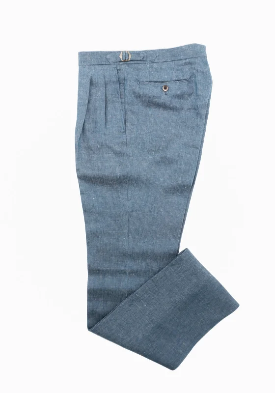 Weekend Deals That Dazzle Denim Linen Pleated Trousers