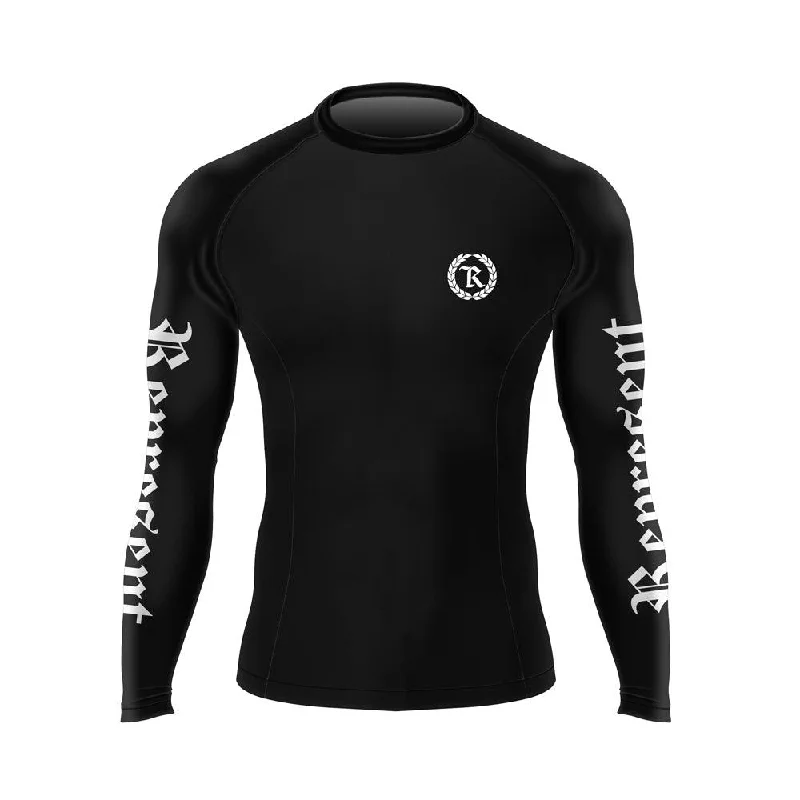 Black Gang Jiu Jitsu Rash Guard Long Sleeve [BLACK X WHITE]