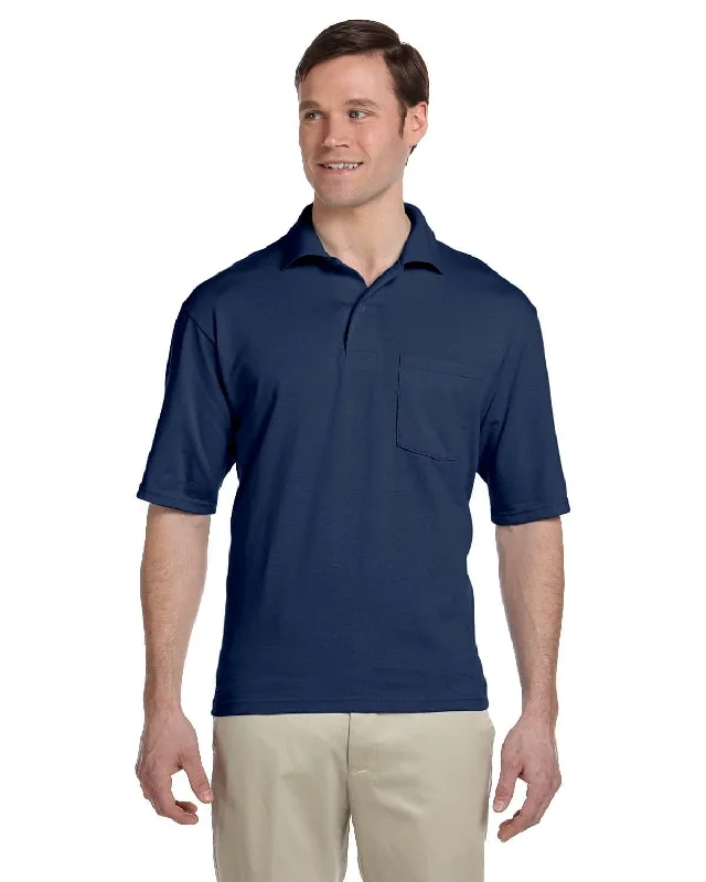 Exclusive Deal Jerzees 50/50 Jersey Knit Polo W/Pocket | J Navy