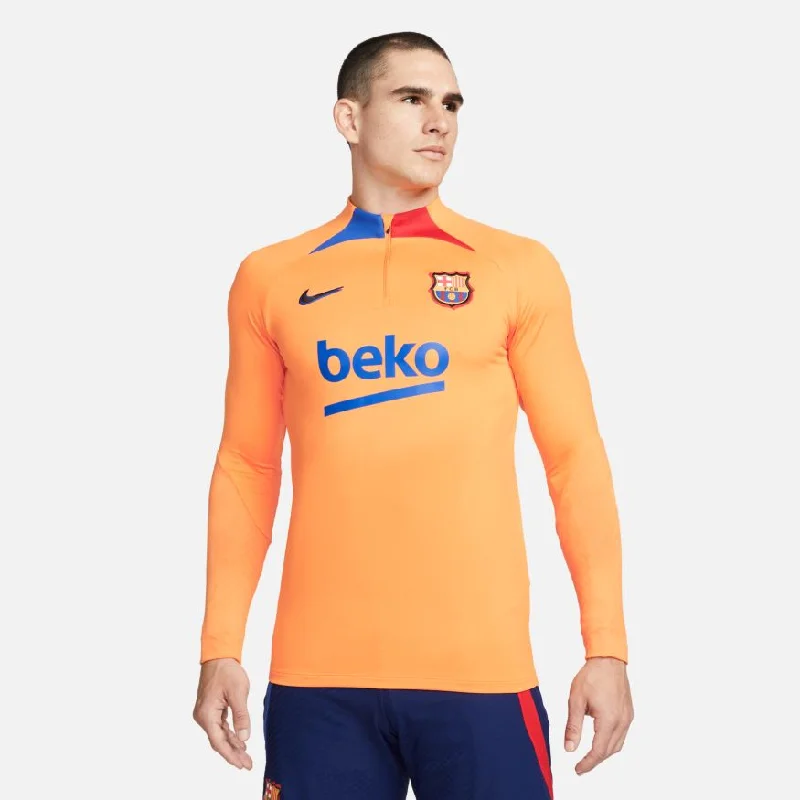 Closeout Nike Men's FC Barcelona Strike Dri-FIT Soccer Drill Top-Vivid Orange