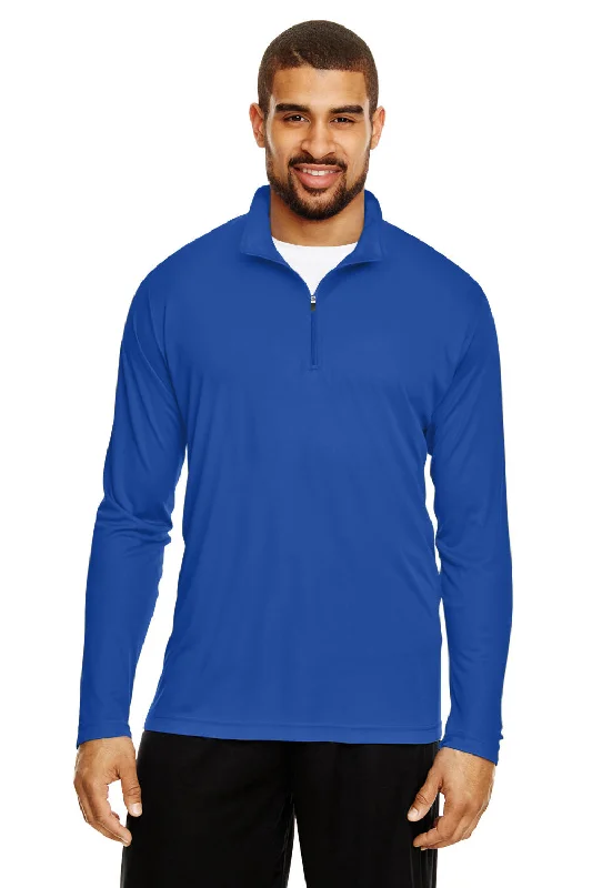 Team 365 Mens Zone Performance Moisture Wicking 1/4 Zip Sweatshirt - Royal Blue