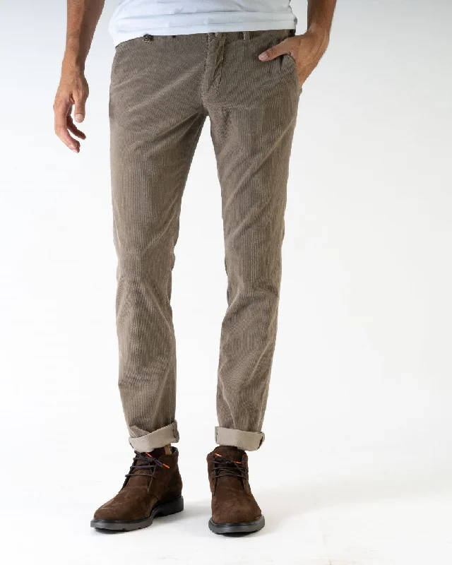 Tan Baby Cord Slim Fit Stretch Chino - Mason's