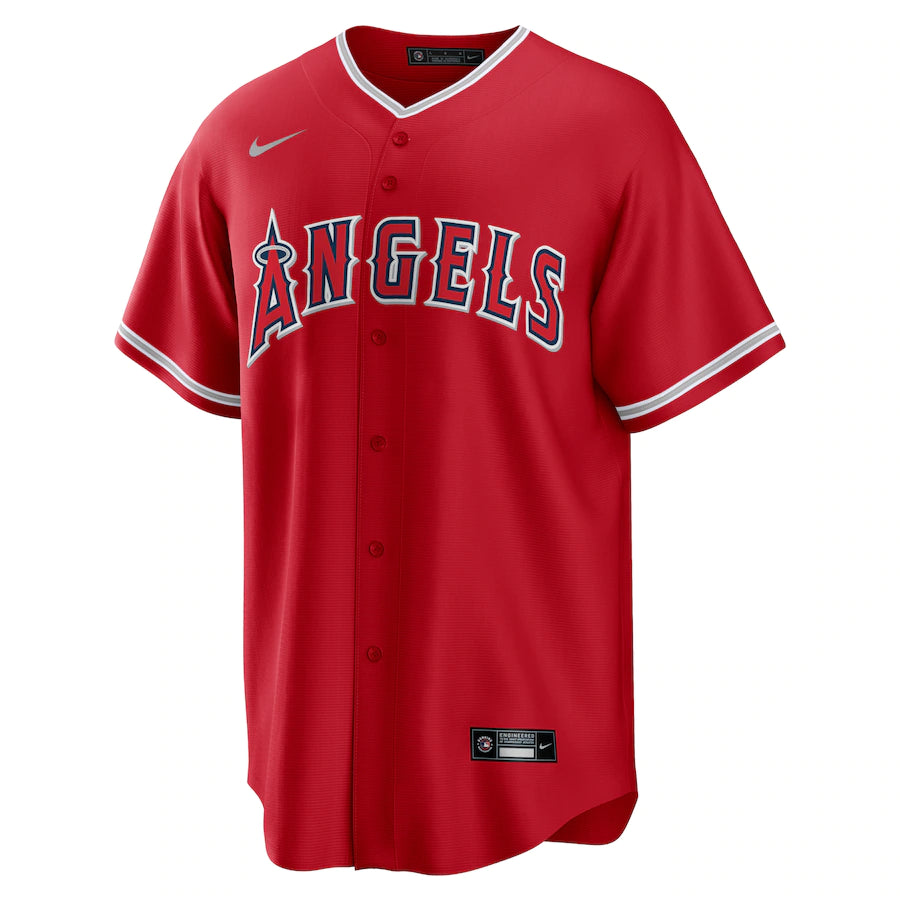 Quick Deals Nike Men's Los Angeles Angels Alternate Replica Team Jersey-Red