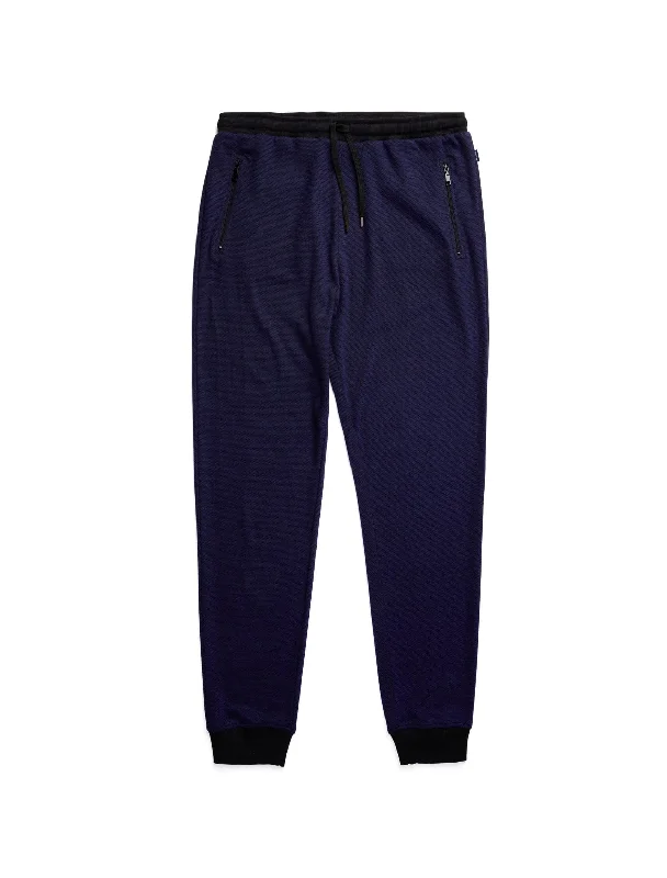 Black Blue Jacquard Knit Jogger