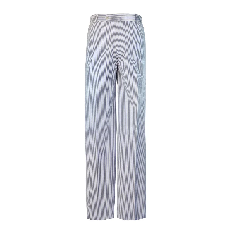 Laguna Cotton Seersucker Trouser - Navy