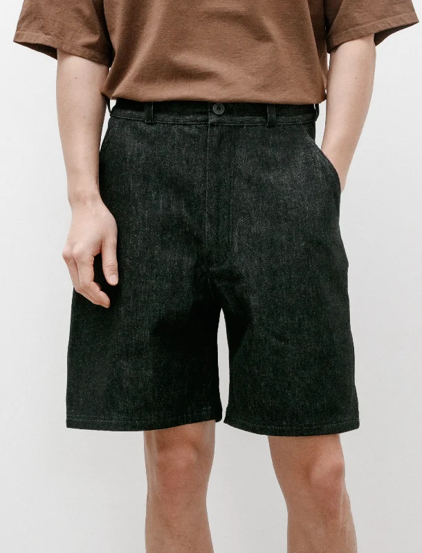 Price Drop R16 Jebok-7 Shorts Black Slub Denim