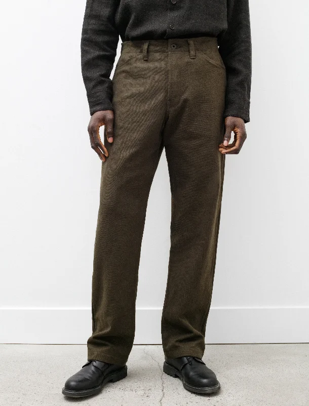 Great Deals Four Pocket Pant Cotton Linen Gabardine Dark Olive