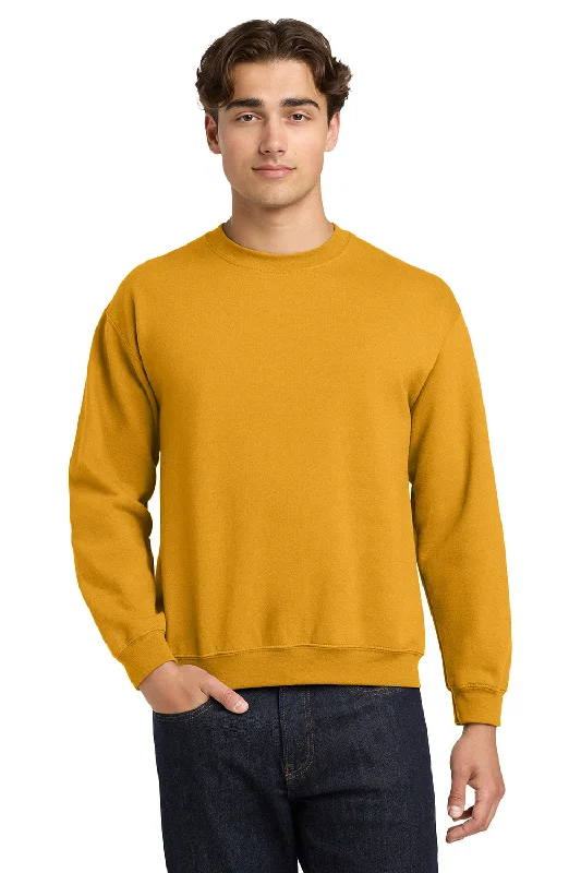 Unmissable Offer Gildan Mens Pill Resistant Fleece Crewneck Sweatshirt - Gold