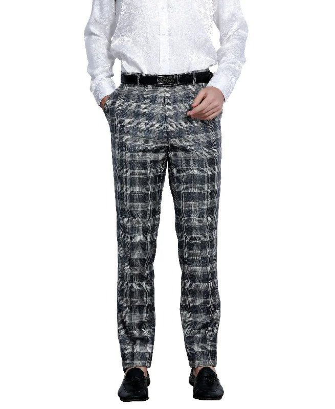 Price Reduction Skinny Fit Glen Check Dress Pants, Navy