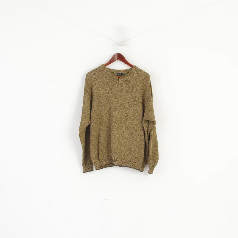 Massive Deals Camel Active Men L Jumper Mustard Cotton Knitwear Classic Logo Sweater