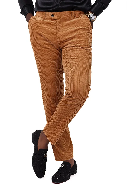 Closeout Sale Barabas Mauripol 2CPV1 Corduroy Slim Fit Pants Camel