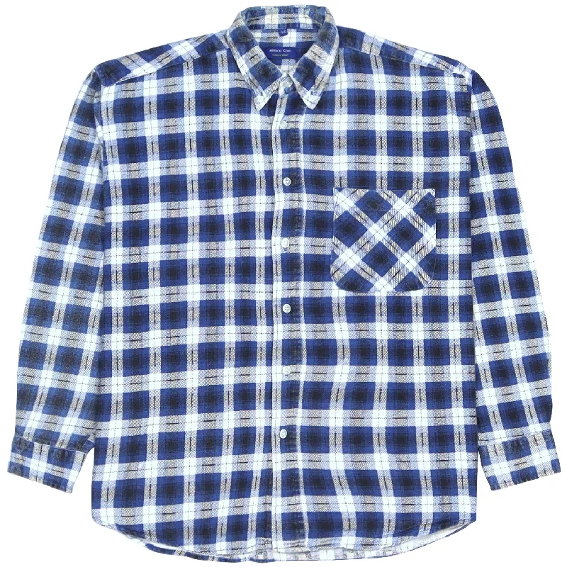 Exclusive Offers Milford Clan Checkered Flannel Shirt Navy White Blue