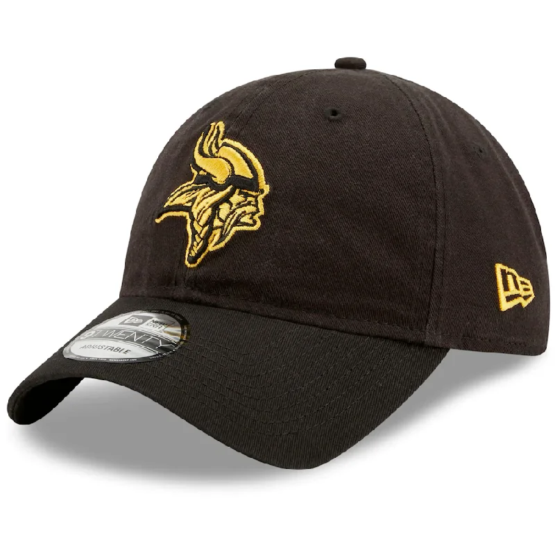 Online Only Minnesota Vikings New Era Black Team 2.0 Core Classic 9TWENTY Adjustable Hat