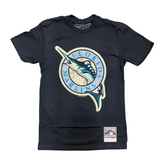 Quick Sale Mitchell & Ness Men's Under The Lights Florida Marlins Graphic Tee- Black Quick Sale Mitchell & Ness Men's Under The Lights Florida Marlins Graphic Tee- Black