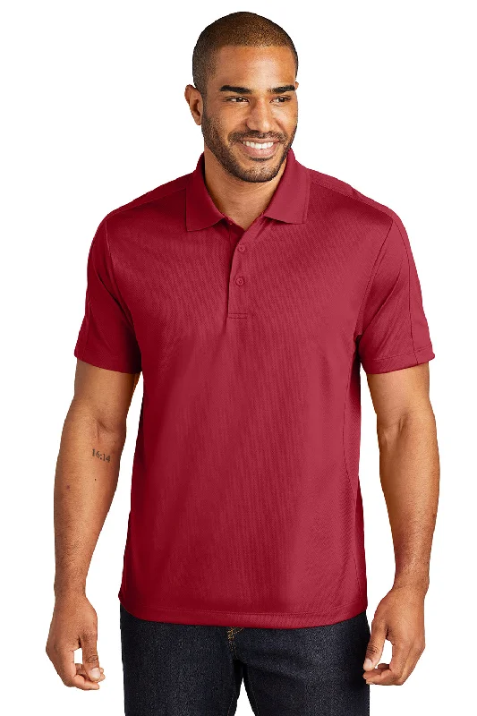 Port Authority Mens Moisture Wicking Short Sleeve Polo Shirt - Rich Red