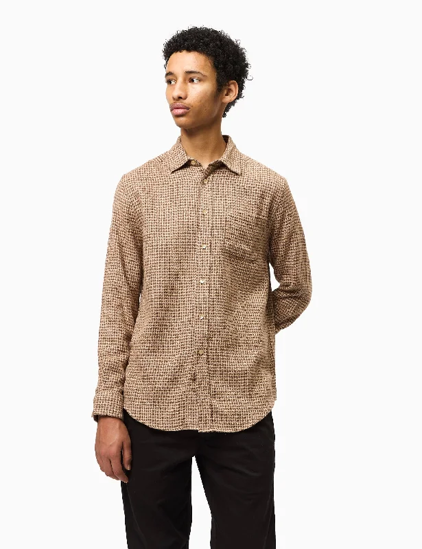 Discount Mania Portuguese Flannel Abstract Pied Poule Shirt - Brown