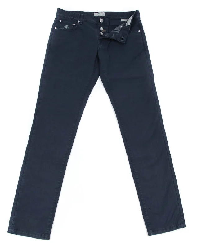 Weekend Shopping Extravaganza Luigi Borrelli Navy Blue Pants - 42 US / 58 EU