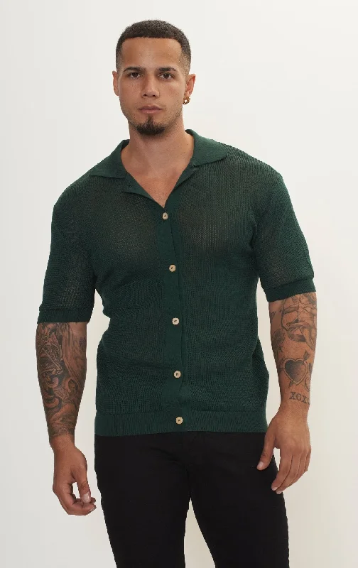 Limited Availability See Through Button Down Mesh Top - Green