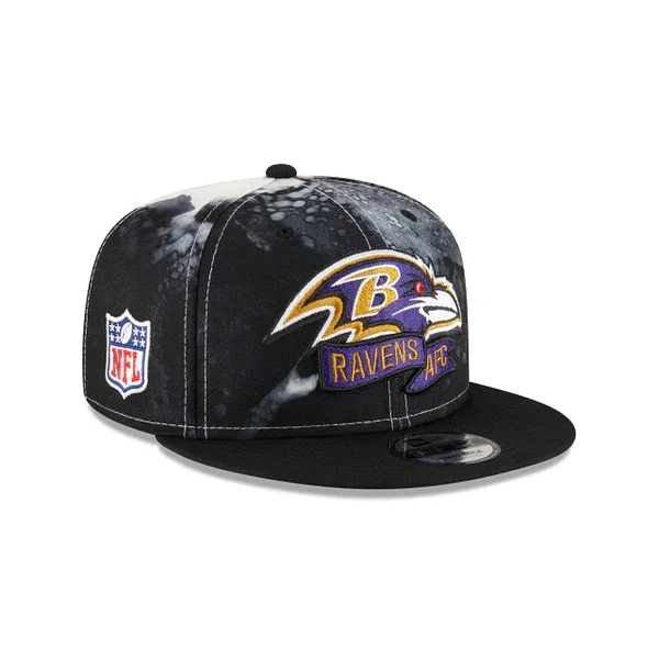 Massive Deals New Era Baltimore Ravens Ink Dye 9FIFTY Snapback Hat-Black