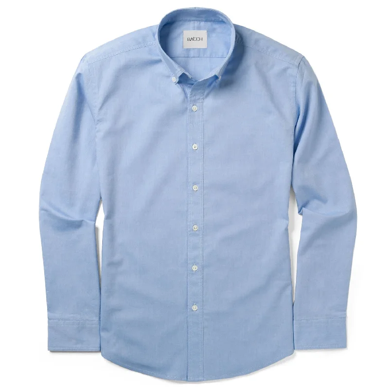Limited Stock Essential Button Down Collar Casual Shirt - Classic Blue Cotton Oxford