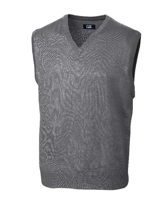 Buy Now Cutter & Buck Douglas V-neck Sweater Vest Mid Grey Heather