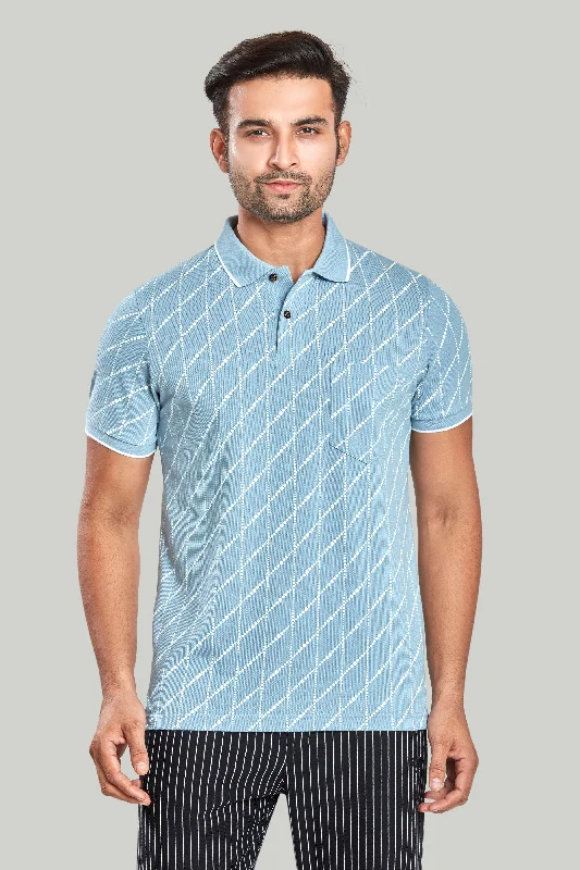 Weekend Deals You Can't Resist Jersey Rhombus Print Polo