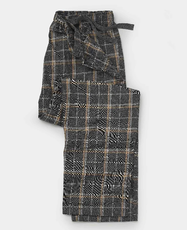 Quick Sale Grey Tan Check Brushed Cotton Lounge Pants