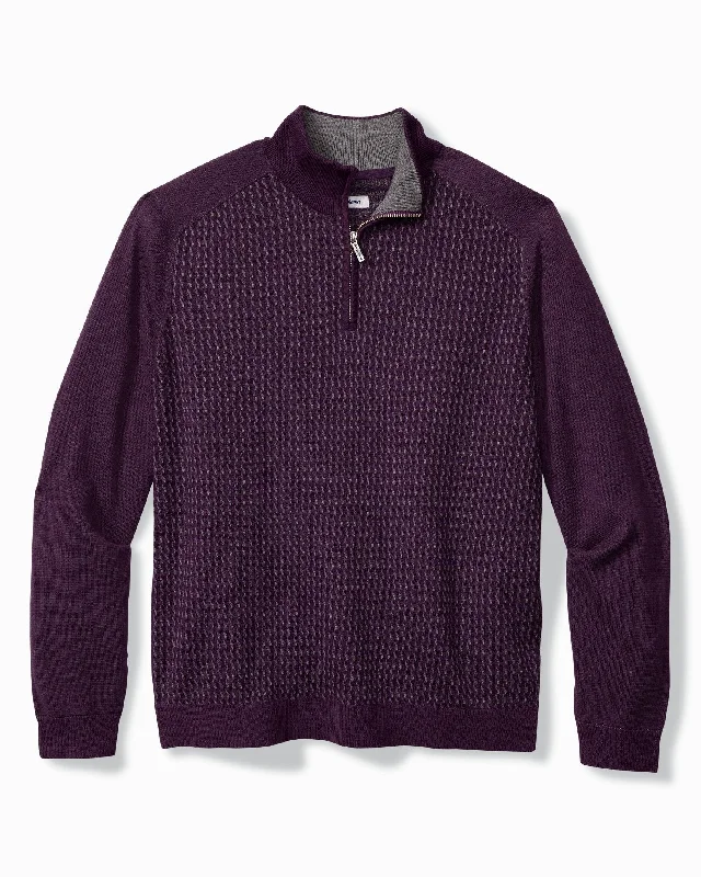 Tommy Bahama Coastal Shores Half Zip Sweater Purple Passage