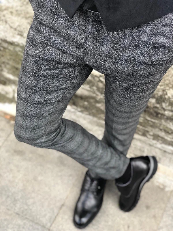 TIME-Limited Offer Adena Black Slim Fit Plaid Pants